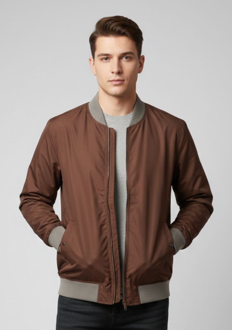 WINTER JACKET [MD] - BRIGHT BROWN AND GREY