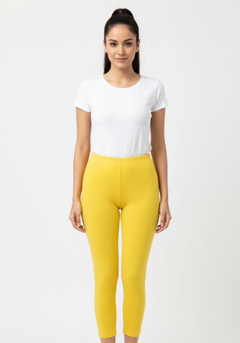 WOMENS LEGGINS - LEMON YELLOW