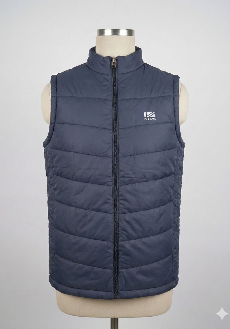 SLEEVELESS JACKET - LIGHT NAVY BLUE