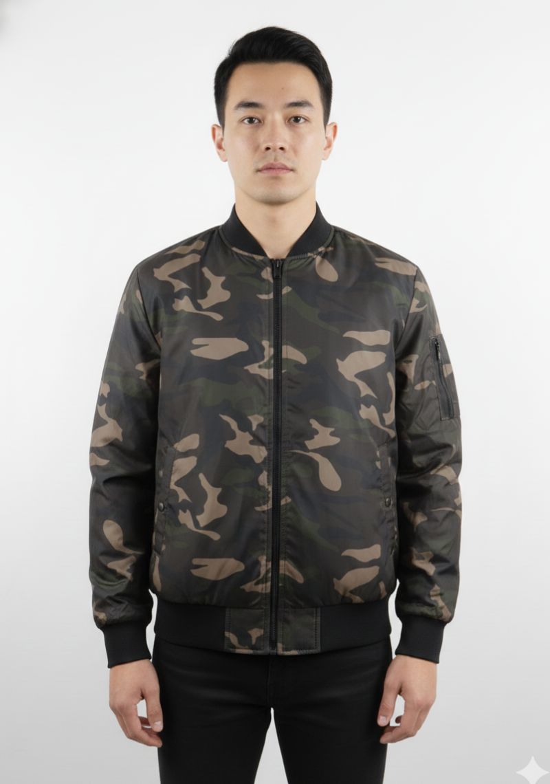 WINTER JACKET - BEIGE AND MULTI COLOR PRINTED