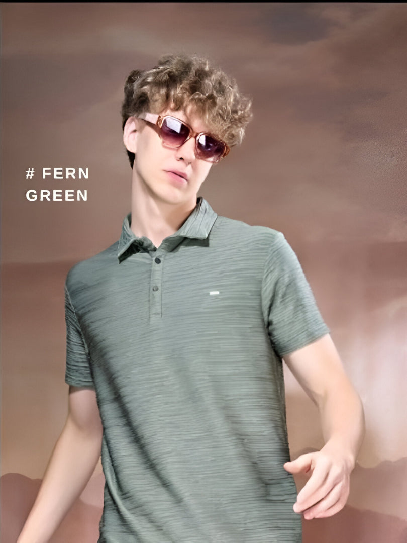 Green - chain knit fabric