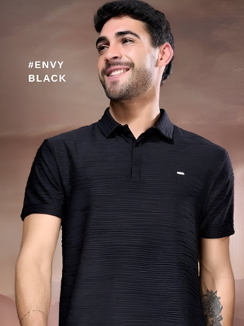 Black- chain knit fabric