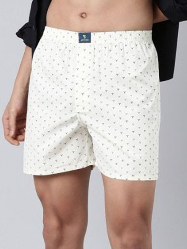 White - 100% Printed cotton fabric shorts