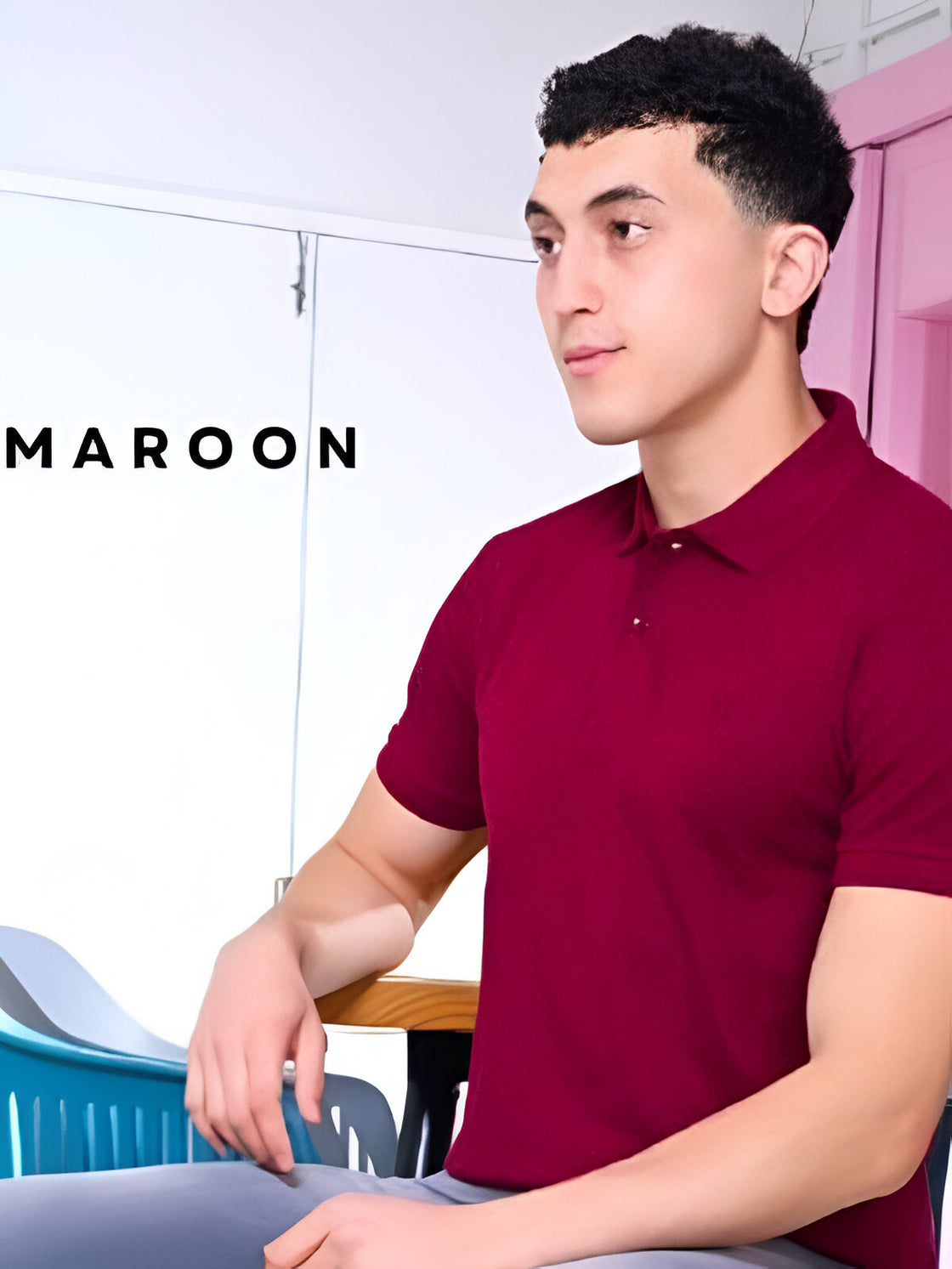 Red -cotton pique lycrra fabric