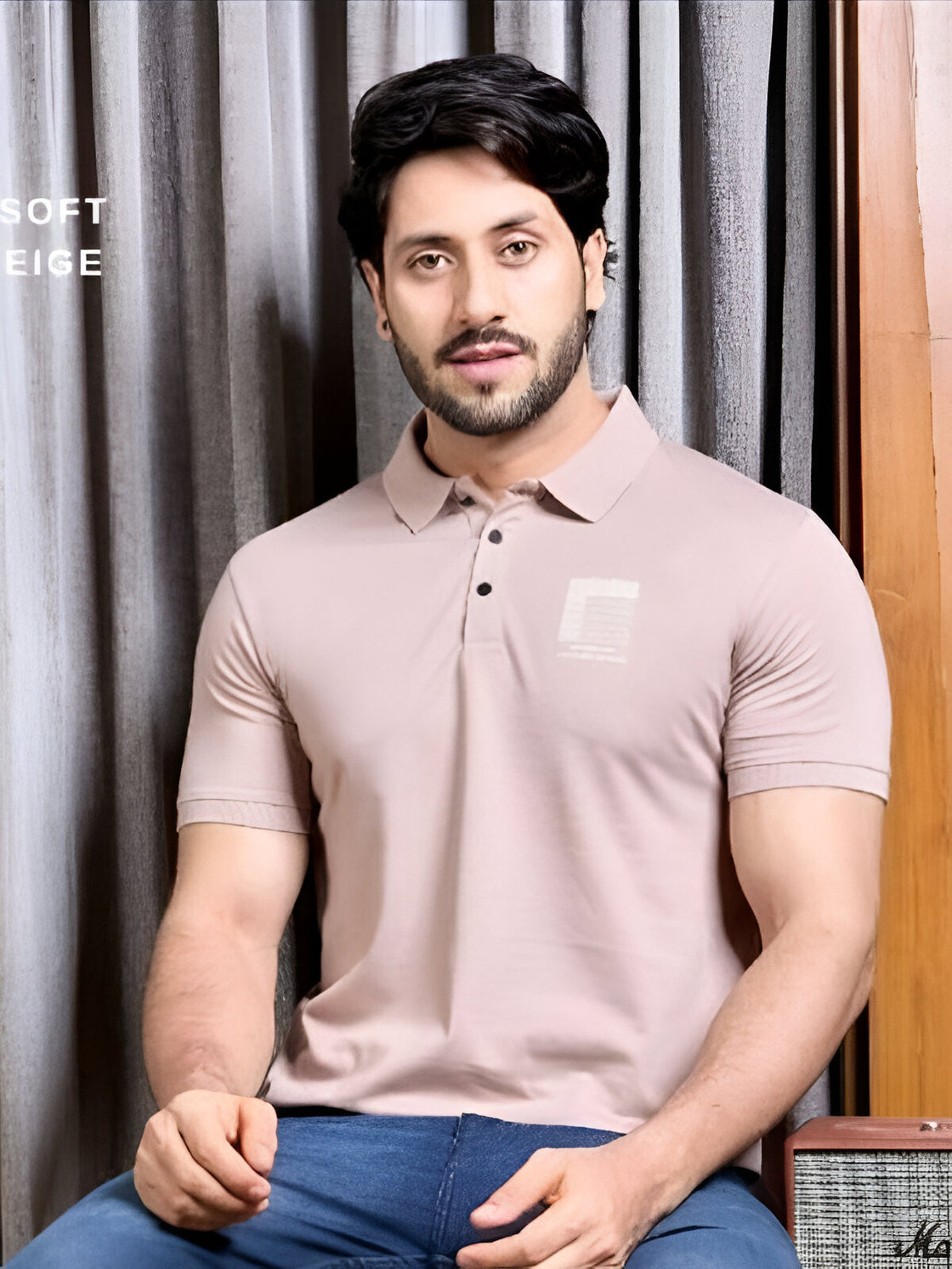 Brown - cotton blended fabric