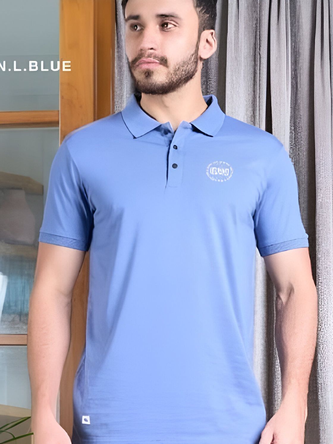 Blue - cotton blended fabric