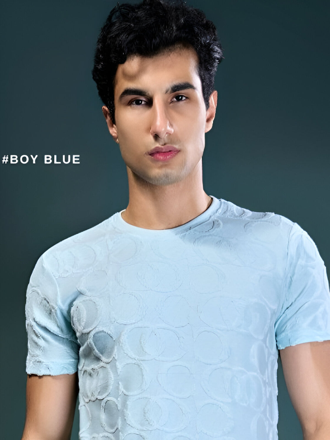 Sky blue - Terry cotton jacquadr fabric