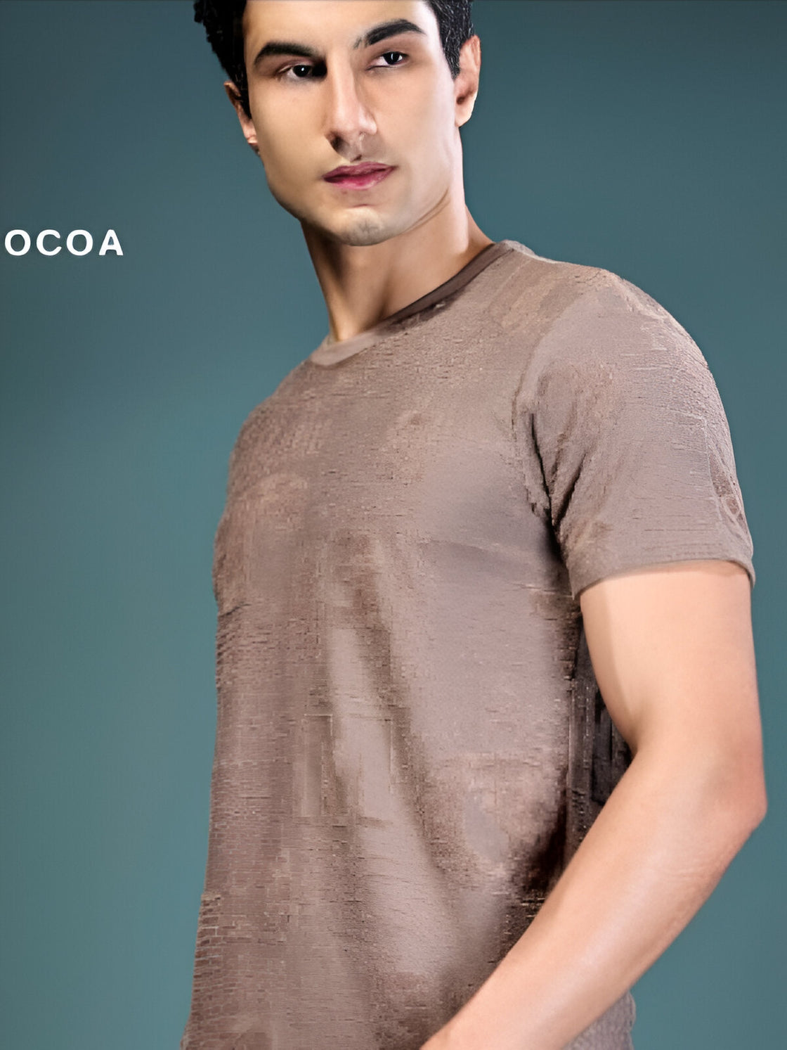 Brown - Terry cotton jacquadr fabric