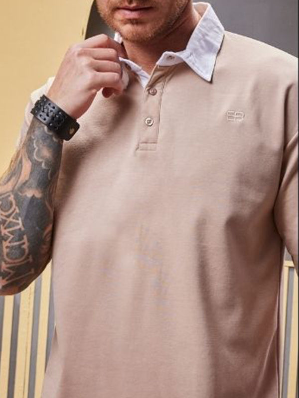 Mens Cotton Blend Fabric Polo T-Shirt