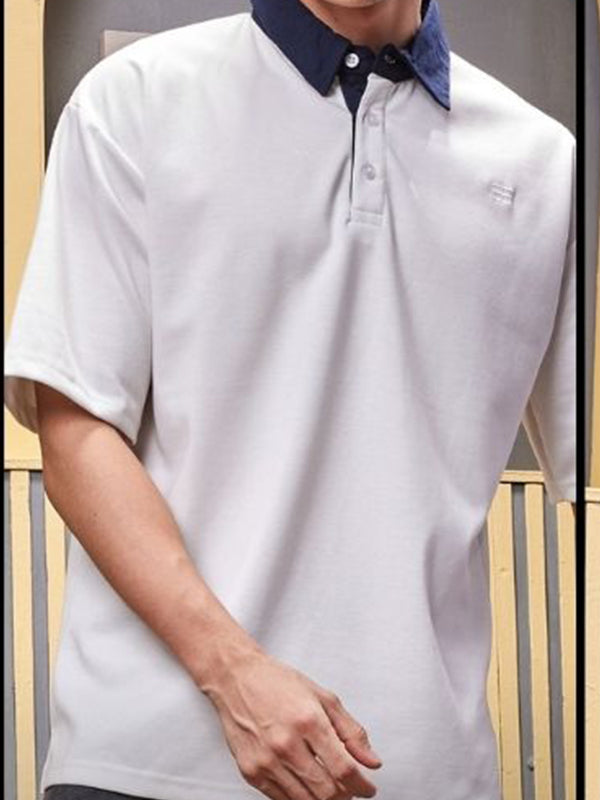 Mens Cotton Blend Fabric Polo T-Shirt