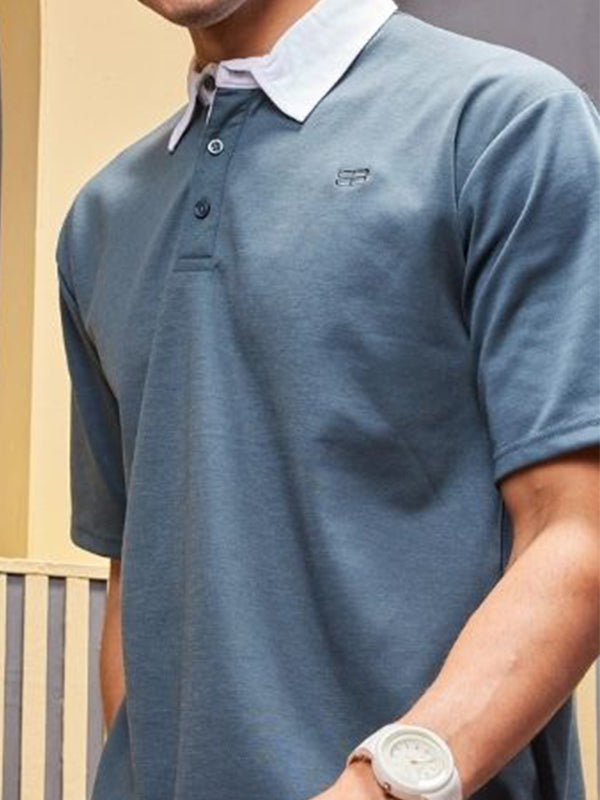 Mens Cotton Blend Fabric Polo T-Shirt