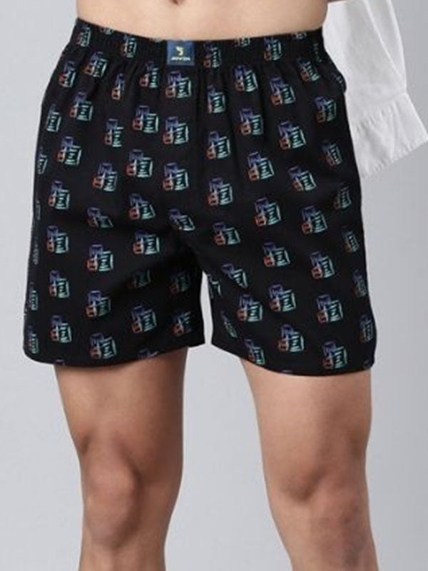 Black 100% Printed Cotton Fabric Boxers