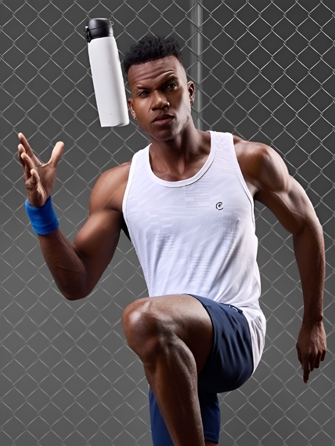 Jacquard dot knit fabric vest