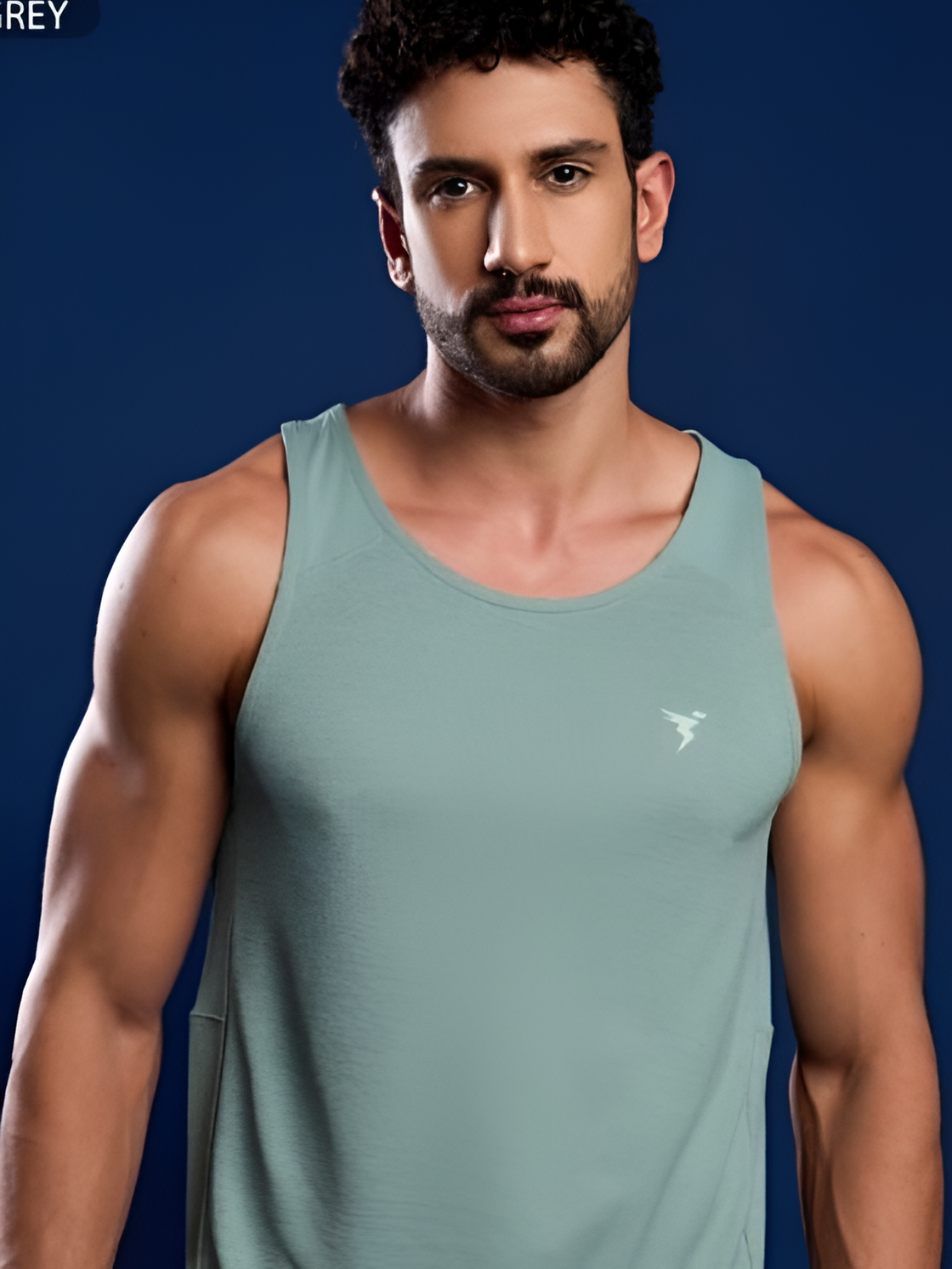 Aqua gray - melange micro dot knit fabric