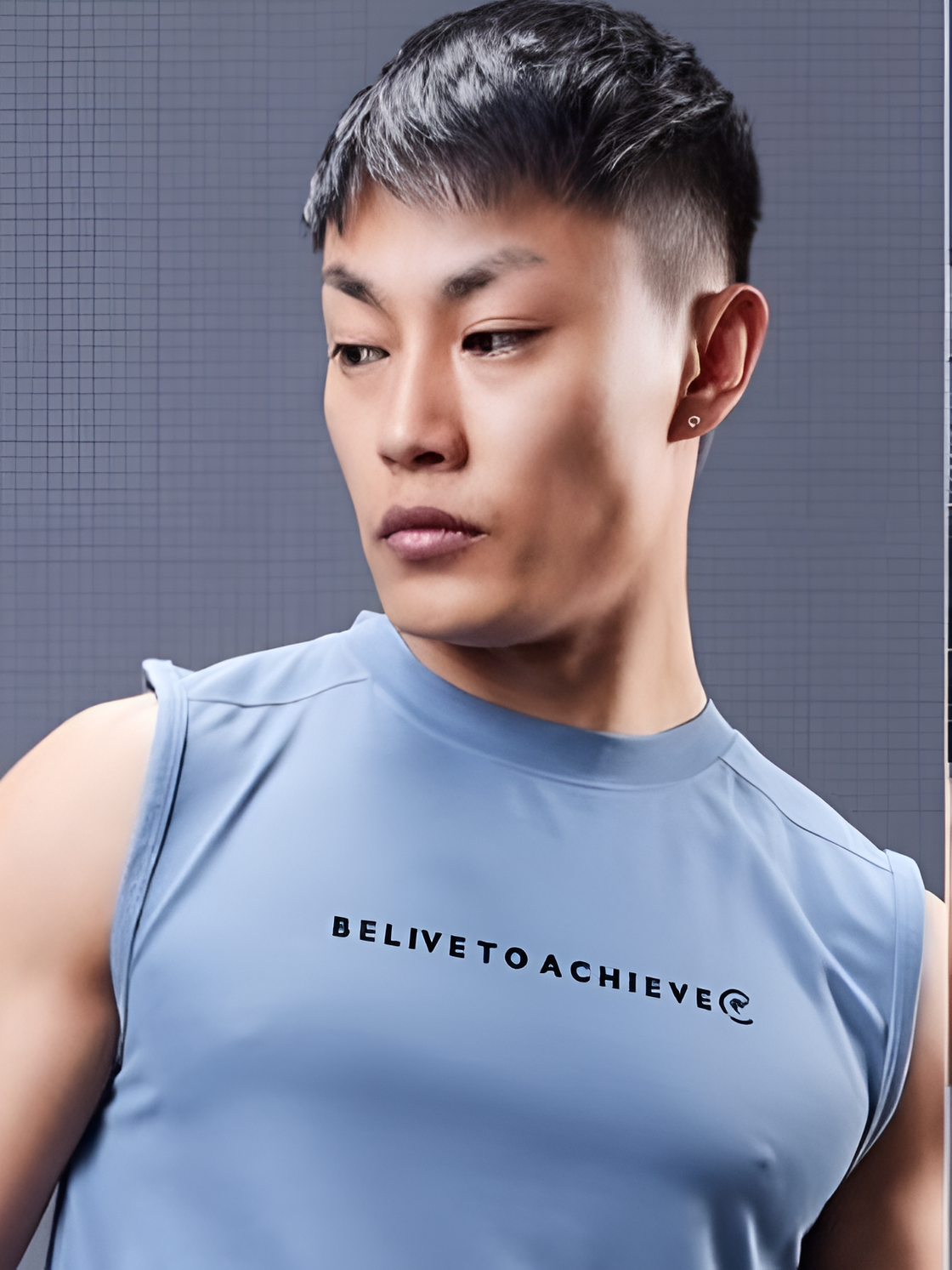 Blue - micro dot knit vest