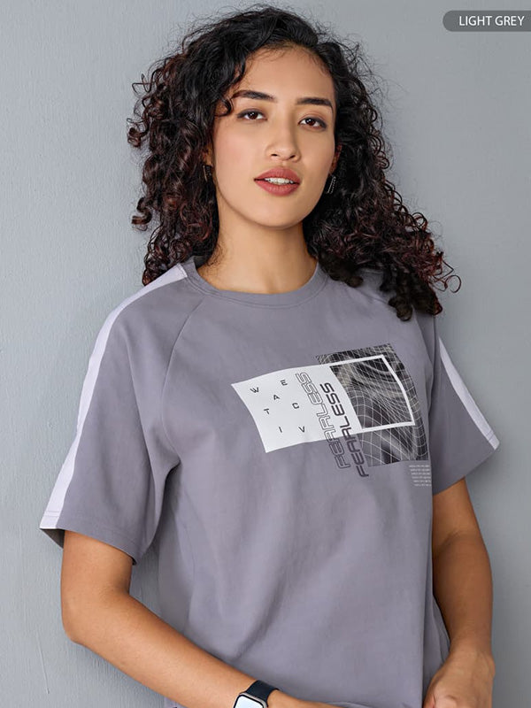 Grey - Womens Drop Shoulder T-Shirt
