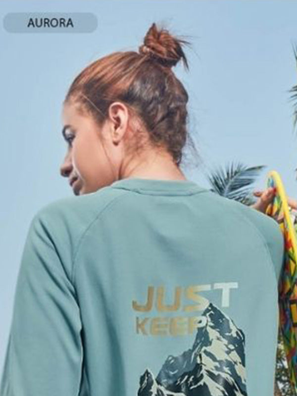 Light Green Womens T-shirt Round-Neck