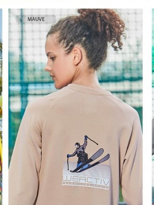 Biege Womens T-shirt Round-Neck