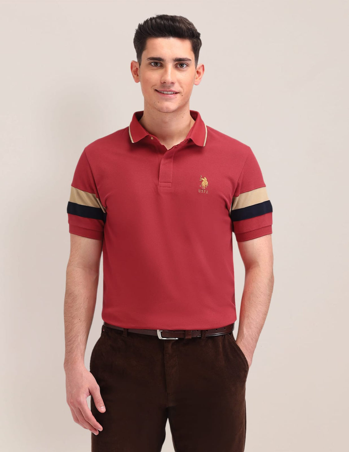 US POLO T SHIRTS (MAROON)