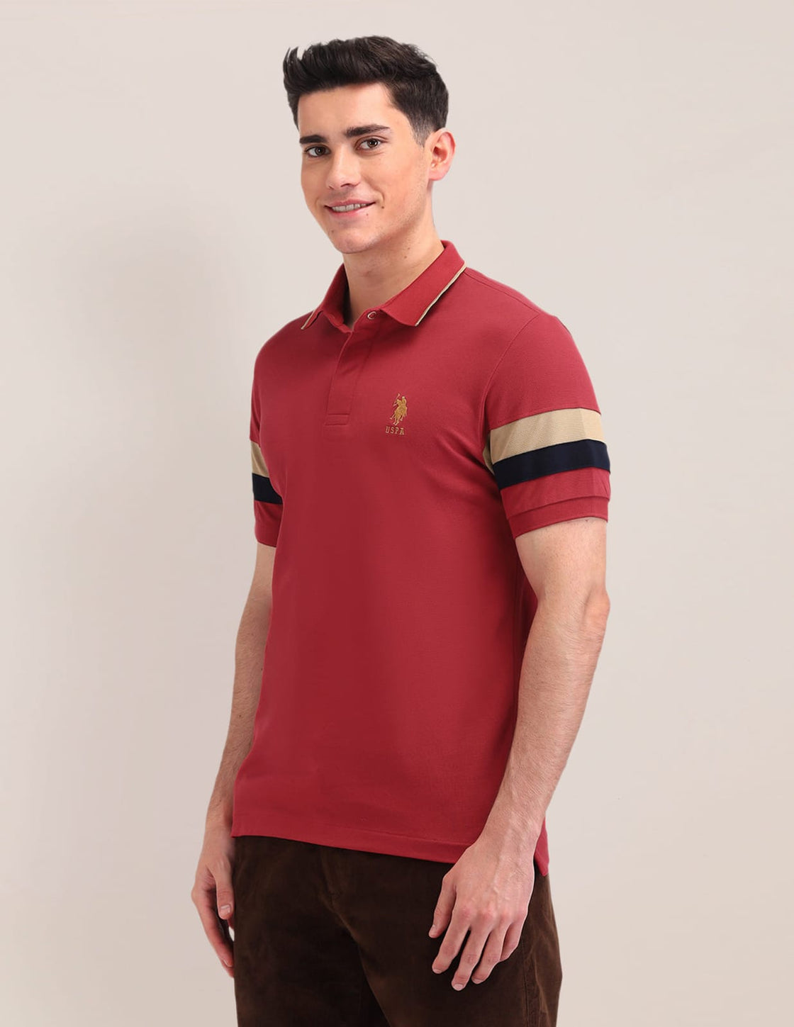 US POLO T SHIRTS (MAROON)