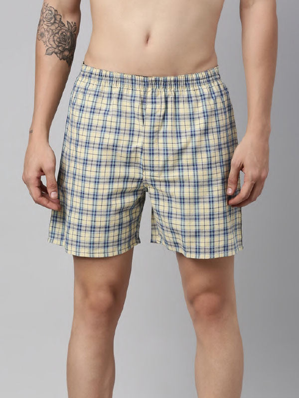 Mens Cotton Boxers Yellow
