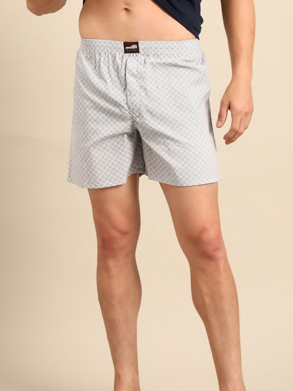 Pure White 100% Printed Cotton Fabric Shorts