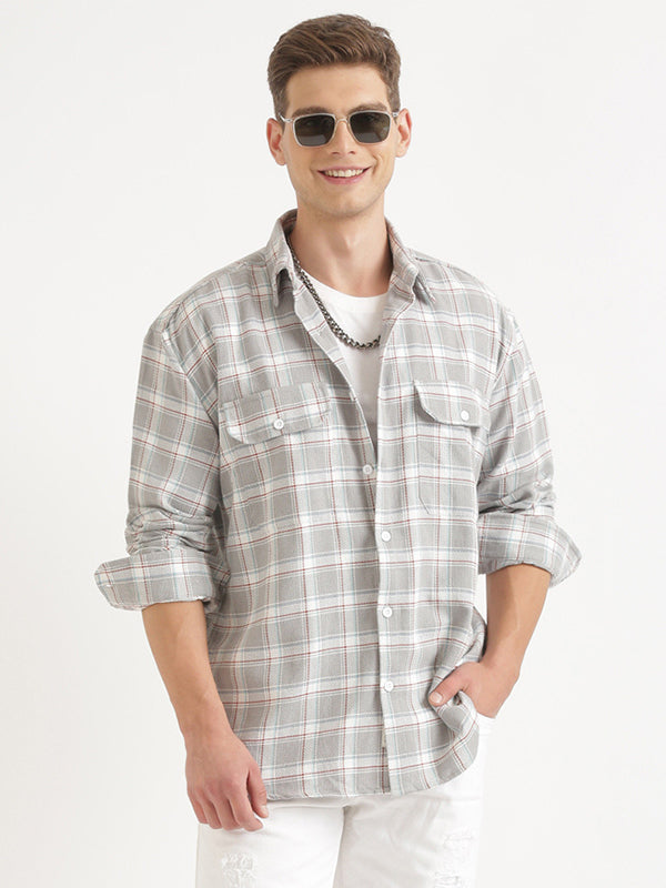 Mens Double-Packet Checked Shirt