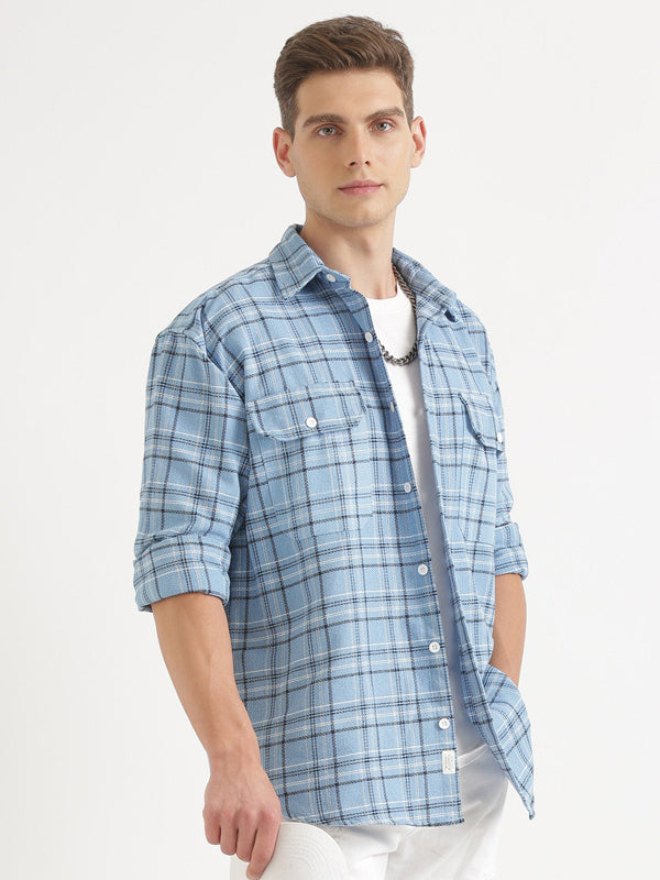 Mens Double-Packet Checked Shirt
