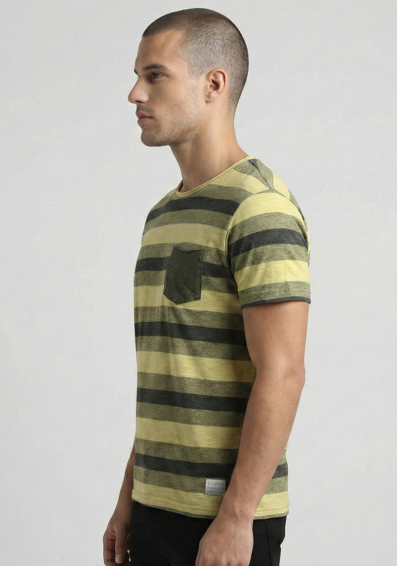 LEE COOPER T-SHIRT R\N [YELLOW-BLACK LINE]
