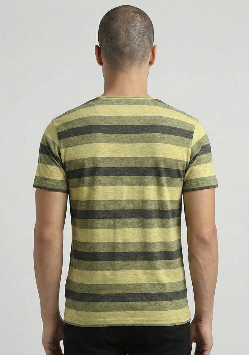 LEE COOPER T-SHIRT R\N [YELLOW-BLACK LINE]