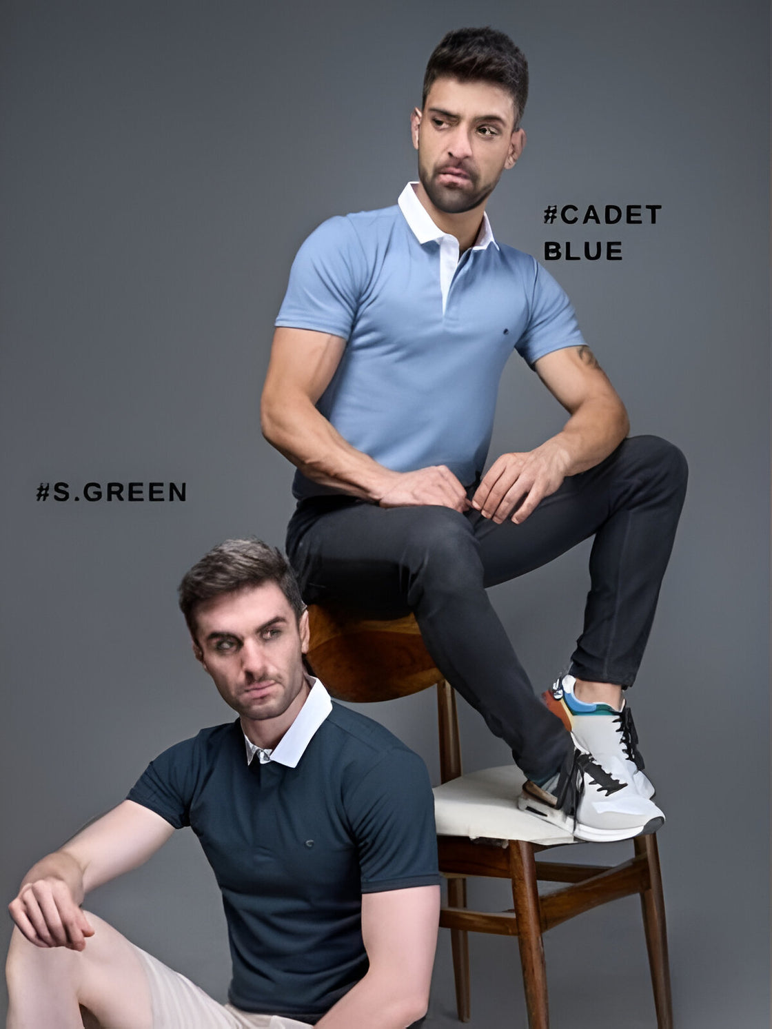 Dark blue and black - cotton looper fabric