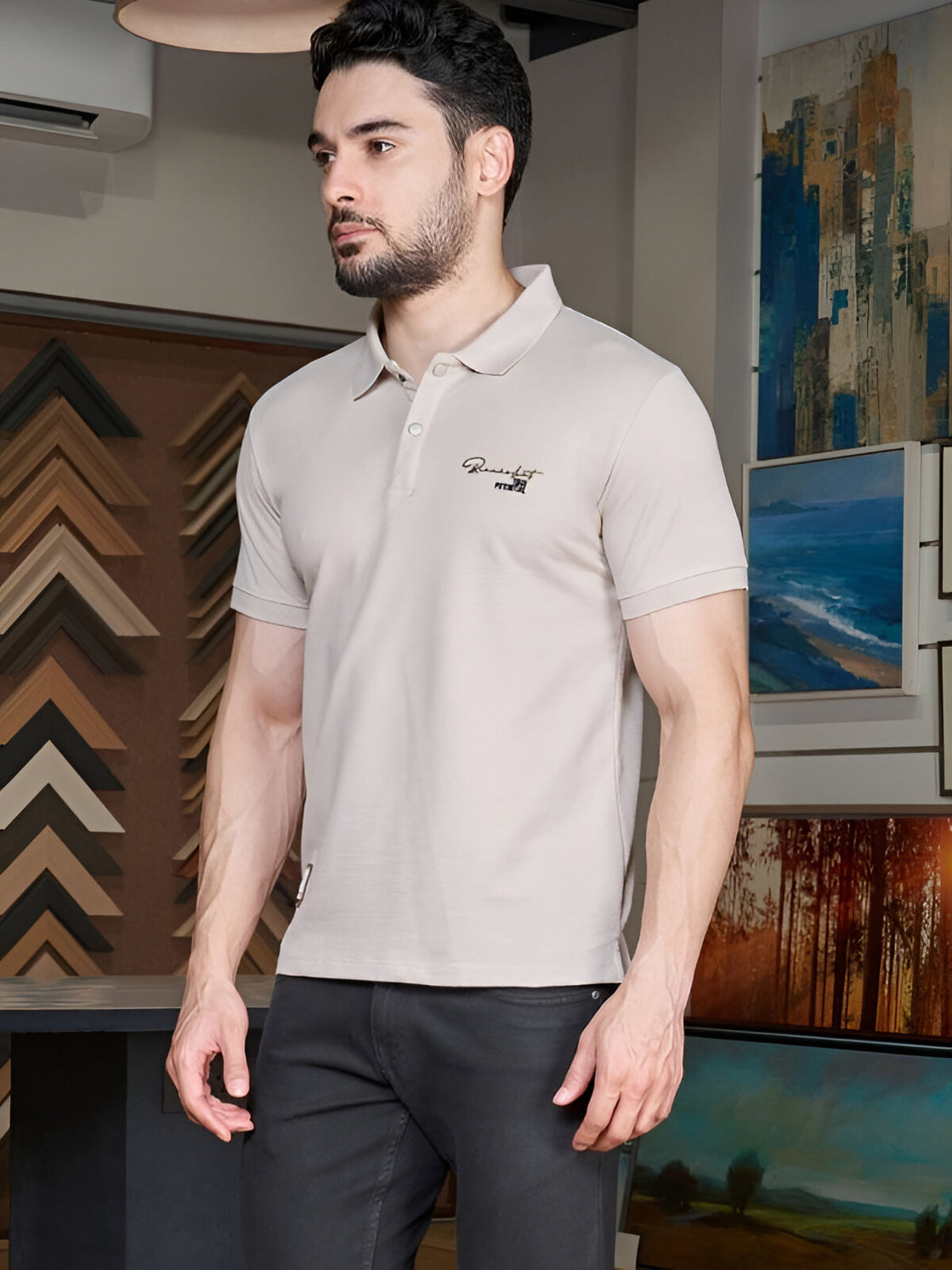 Light brown - superior dot knit fabric