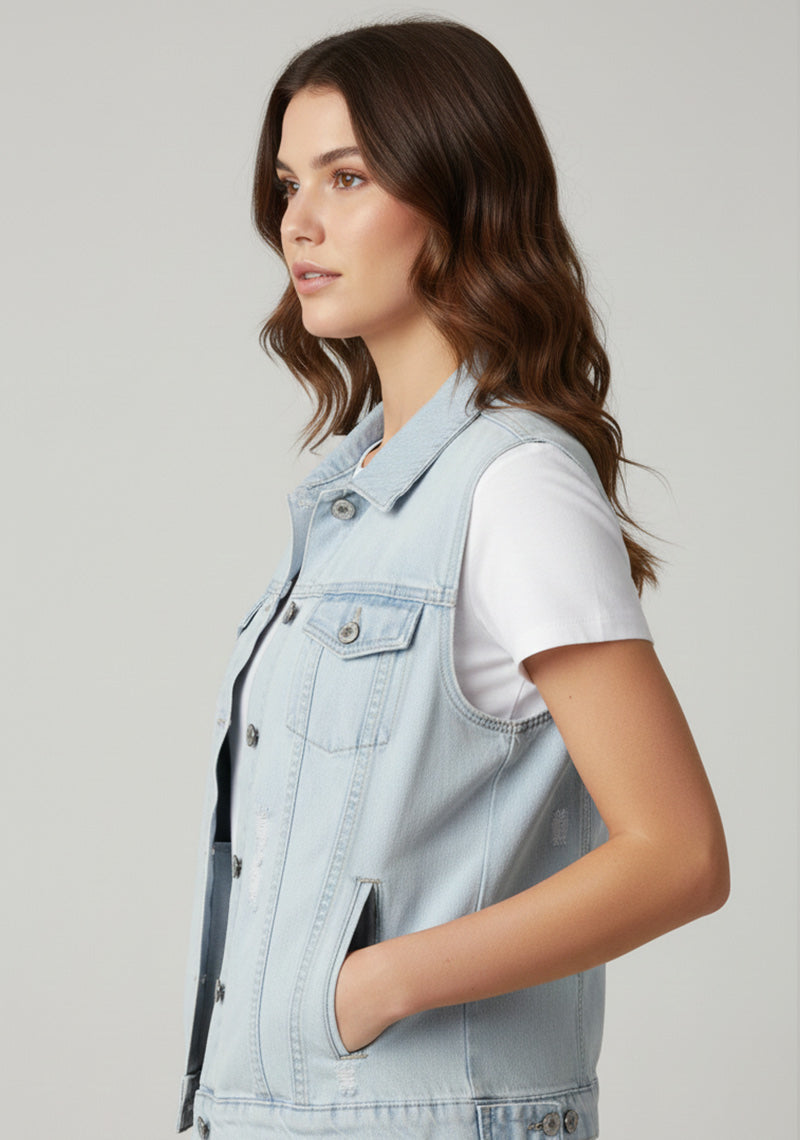 WOMEN JACKET [LEE COOPER] - ICE BLUE [DENIM]